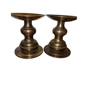Vintage Neiman Marcus Brass Candle Holders Set Of 2